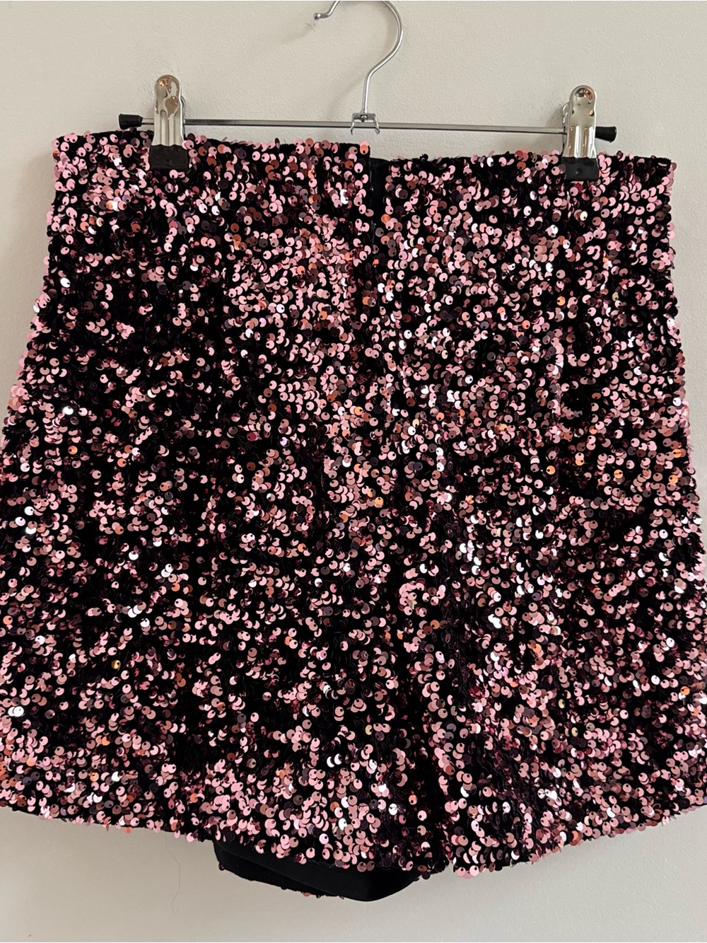 Zara Black and Pink Sequin Women’s Shorts